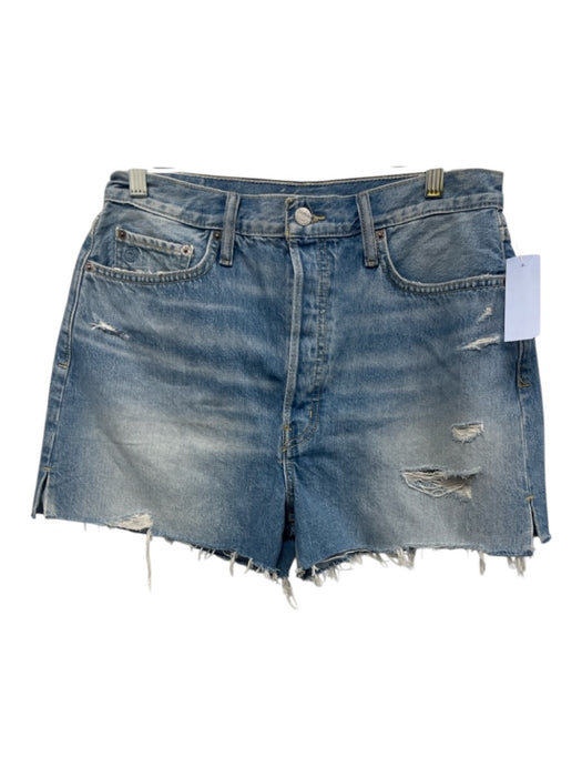 Etica Size 29 Light Wash Cotton Denim High Rise Whiskering Shorts Light Wash / 29