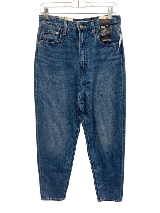 Levi's Size 28 Medium Wash Cotton Denim High Rise Faded Tapered Jeans Medium Wash / 28