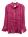 By Anthropologie Size Small Hot pink Polyester Long Sleeve Metallic Collar Top Hot pink / Small