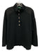 Lauren Ralph Lauren Size 2X Black Cotton Long Sleeve Quarter Button Ribbed Top Black / 2X