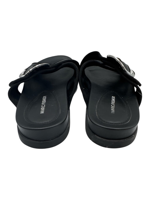 Marc Fisher Shoe Size 11 Black Leather Upper open toe Criss Cross Buckle Sandals Black / 11