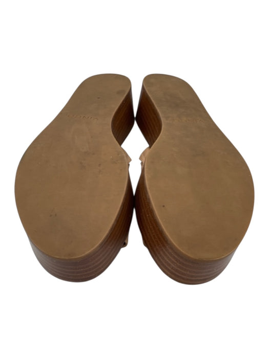 Vince Shoe Size 7.5 Beige Leather Upper open toe Platform Slide Sandals Beige / 7.5