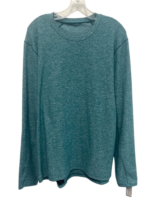 Lululemon Size Est L Green & White Synthetic Heathered Men's Long Sleeve Shirt Green & White / Est L