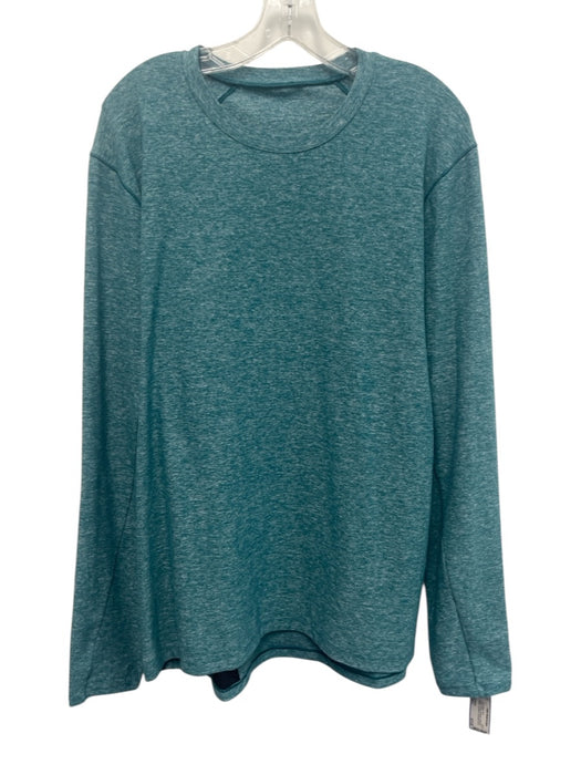 Lululemon Size Est L Green & White Synthetic Heathered Men's Long Sleeve Shirt Green & White / Est L
