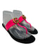 Gucci Shoe Size 39 Black & Pink Leather Loop T Toe Flat Sandals Black & Pink / 39