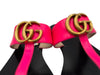 Gucci Shoe Size 39 Black & Pink Leather Loop T Toe Flat Sandals Black & Pink / 39