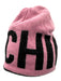 Moschino Pink & Black Wool Blend Loop Beanie Hat Pink & Black / One Size