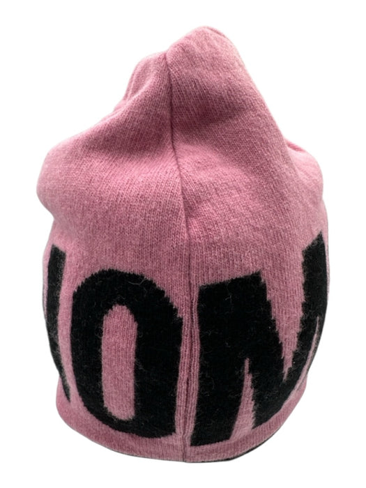 Moschino Pink & Black Wool Blend Loop Beanie Hat Pink & Black / One Size