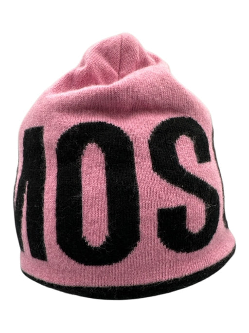 Moschino Pink & Black Wool Blend Loop Beanie Hat Pink & Black / One Size