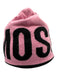 Moschino Pink & Black Wool Blend Loop Beanie Hat Pink & Black / One Size