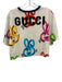 Gucci Size S White, Black & Multi Cotton Short Sleeve Spray Paint Bunny Top White, Black & Multi / S