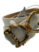 Dolce & Gabbana White Leather Gold Tone Buckle Logo Thin Belts White / 85/34
