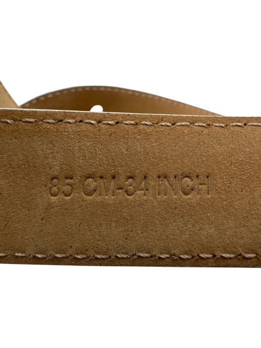 Dolce & Gabbana White Leather Gold Tone Buckle Logo Thin Belts White / 85/34