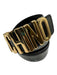 Moschino Black Leather Gold Tone Buckle Logo Shiny Belts Black / 42