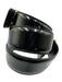 Moschino Black Leather Gold Tone Buckle Logo Shiny Belts Black / 42