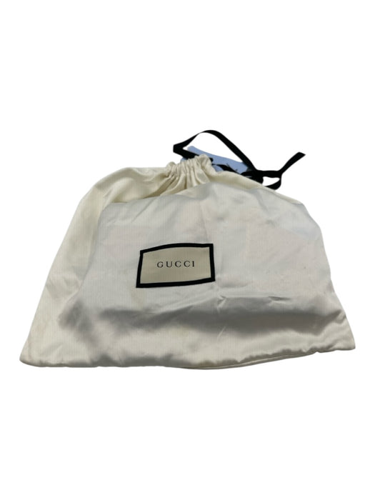 Gucci Cream White, Red & Blue Leather Stripe Bee Flap Top Crossbody Bag Cream White, Red & Blue
