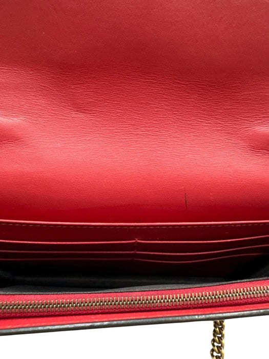Gucci Cream White, Red & Blue Leather Stripe Bee Flap Top Crossbody Bag Cream White, Red & Blue
