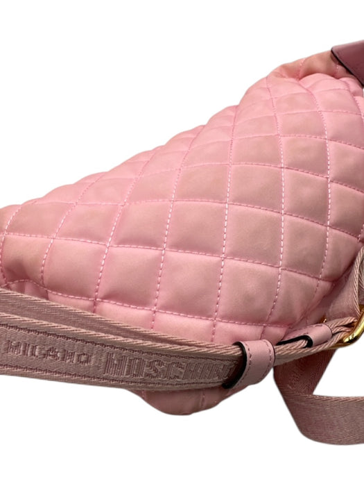 Moschino Pink Synthetic Zip Close Fanny Pack Logo Bag Pink / S