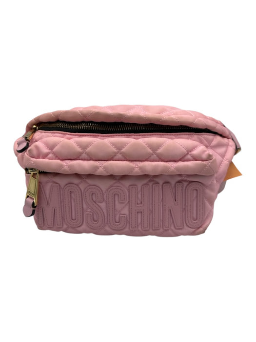 Moschino Pink Synthetic Zip Close Fanny Pack Logo Bag Pink / S