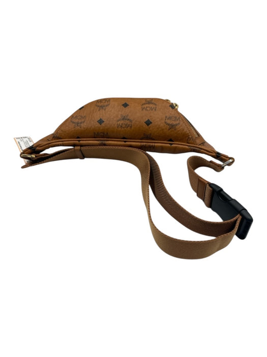 MCM Brown Coated Canvas Zip Close Belt Bag Monogram Bag Brown / S