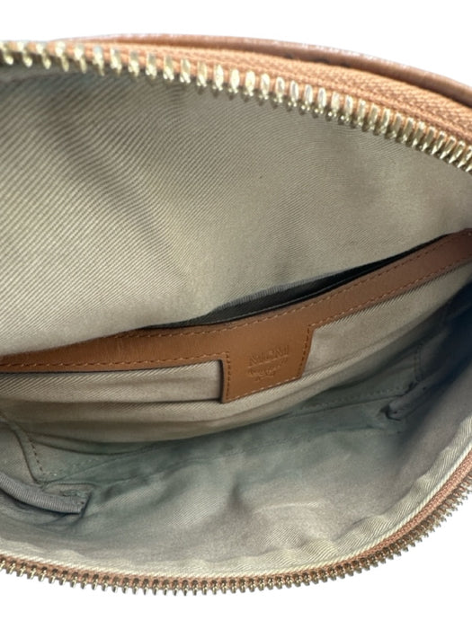 MCM Brown Coated Canvas Zip Close Belt Bag Monogram Bag Brown / S