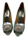 Badgley Mischka Shoe Size 8.5 Mint Green Textile open toe Stiletto Satin Heels Mint Green / 8.5