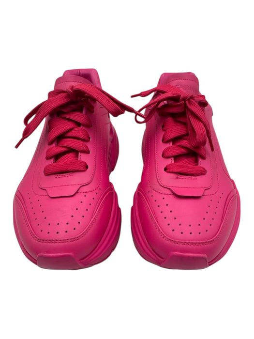 Dolce & Gabbana Shoe Size 39 Hot pink Leather Chunky Lace Up Perforated Sneakers Hot pink / 39