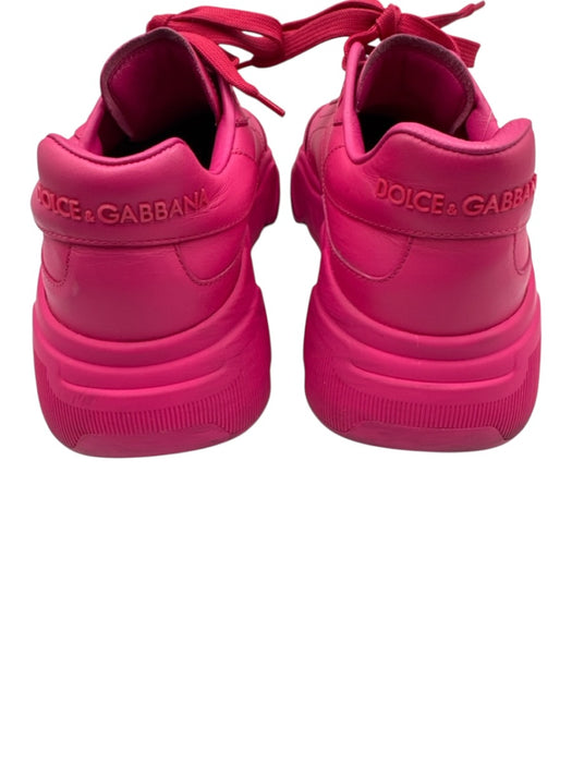 Dolce & Gabbana Shoe Size 39 Hot pink Leather Chunky Lace Up Perforated Sneakers Hot pink / 39
