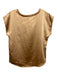Melissa Nepton Size M Champange Gold Viscose Satin Fringe Trim Cap Sleeve Top Champange Gold / M