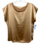 Melissa Nepton Size M Champange Gold Viscose Satin Fringe Trim Cap Sleeve Top Champange Gold / M