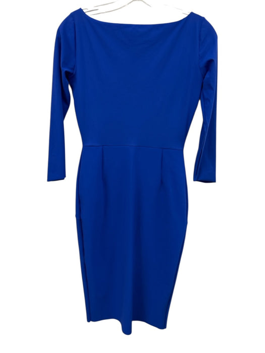Chiara Boni Size 44 / M Royal Blue Polyamide Blend Ruched Front Below knee Dress Royal Blue / 44 / M