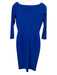 Chiara Boni Size 44 / M Royal Blue Polyamide Blend Ruched Front Below knee Dress Royal Blue / 44 / M