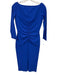 Chiara Boni Size 44 / M Royal Blue Polyamide Blend Ruched Front Below knee Dress Royal Blue / 44 / M