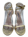 Stuart Weitzman Shoe Size 7 Gold Leather Upper Metallic Wrap Ankle Sandals Gold / 7