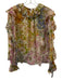 Zimmermann Size 1 Pink, Blue, Green Cotton & Silk Long Ruffle Sleeve Ruffles Top Pink, Blue, Green / 1
