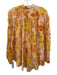 Zimmermann Size 1 Orange, Pink, Yellow, White Cotton & Silk Long Sleeve Top Orange, Pink, Yellow, White / 1