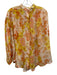 Zimmermann Size 1 Orange, Pink, Yellow, White Cotton & Silk Long Sleeve Top Orange, Pink, Yellow, White / 1