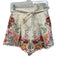 Zimmermann Size 1 White, Red, Green Linen High Rise Floral Pleated Shorts White, Red, Green / 1