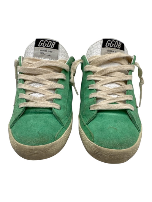 Golden Goose Shoe Size 36 Light Green Leather Upper Lace Up Star Suede Sneakers Light Green / 36
