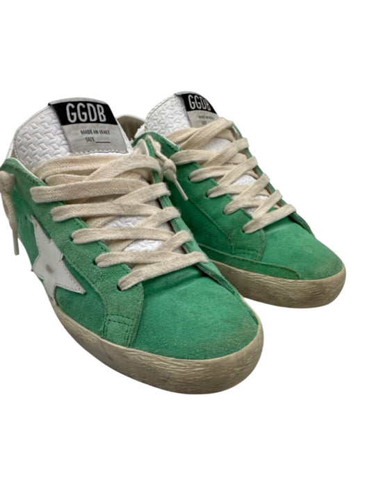 Golden Goose Shoe Size 36 Light Green Leather Upper Lace Up Star Suede Sneakers Light Green / 36