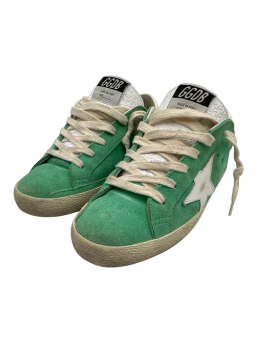 Golden Goose Shoe Size 36 Light Green Leather Upper Lace Up Star Suede Sneakers Light Green / 36