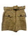 Zimmermann Size 1 Khaki Beige Linen High Rise Cargo Pockets Belted Shorts Khaki Beige / 1
