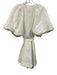 Aje. Size 6 Cream White Linen Blend Short Balloon Sleeve Pleated Midi Dress Cream White / 6