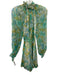 Zimmermann Size 0 Blue, Green, Yellow Silk Long Sleeve Abstract Print Romper Blue, Green, Yellow / 0