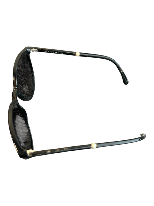 Chanel Black Acetate Pearl Detail Abstract Design Logo Polarized Sunglasses Black