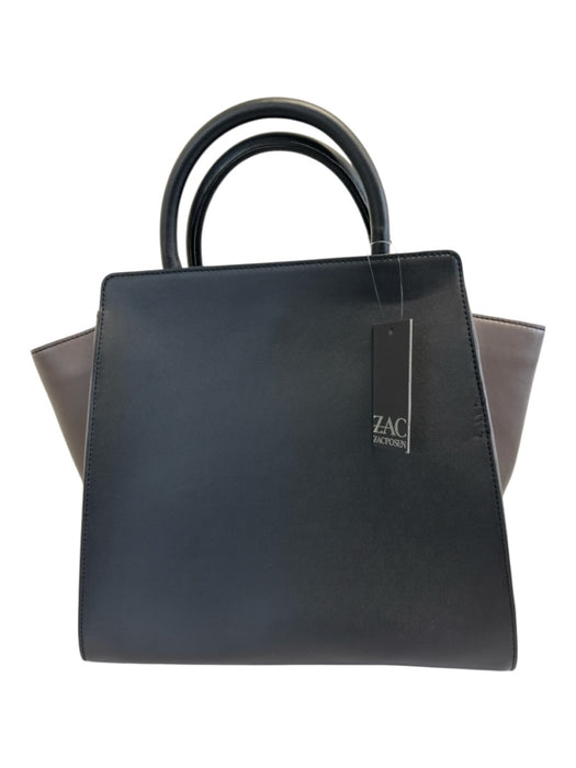 Zac Posen Black & Gray Leather Color Block Top Handle Crossbody Strap Incl Bag Black & Gray / XL