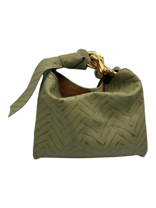 J.W. Anderson Green Leather Embossed Shoulder Bag Gold Hardware Bag Green / Medium