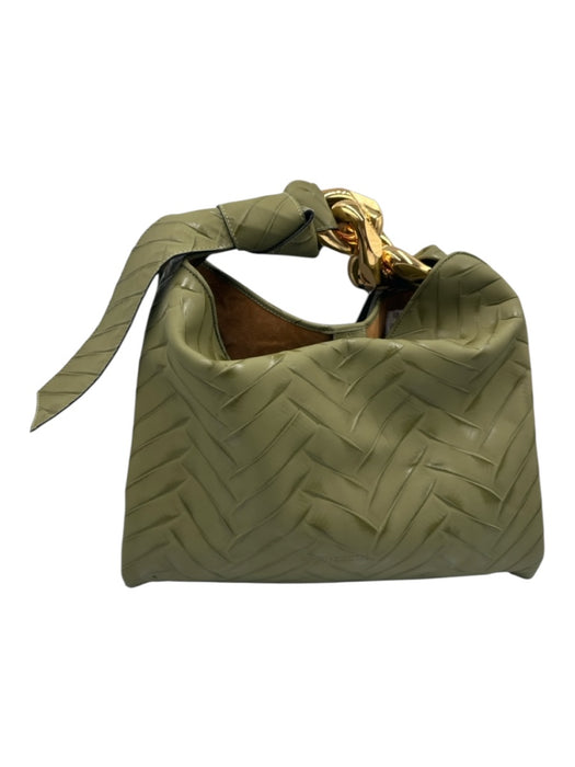 J.W. Anderson Green Leather Embossed Shoulder Bag Gold Hardware Bag Green / Medium
