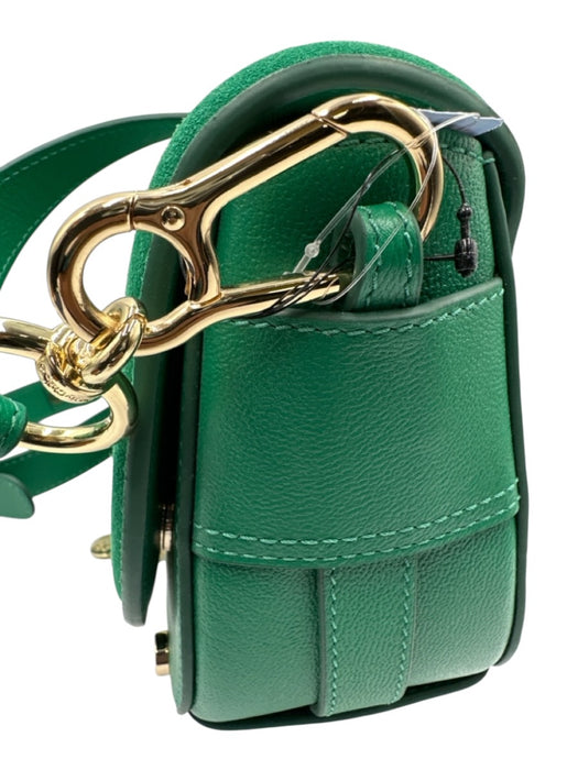 See By Chloe Emerald Green Leather Suede Gold Hardware Crossbody Bag Emerald Green / Small