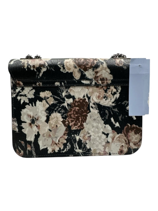 Henri Bendel Black, Cream, Blush Coated Leather Floral Gunmetal Hardware Bag Black, Cream, Blush / XS